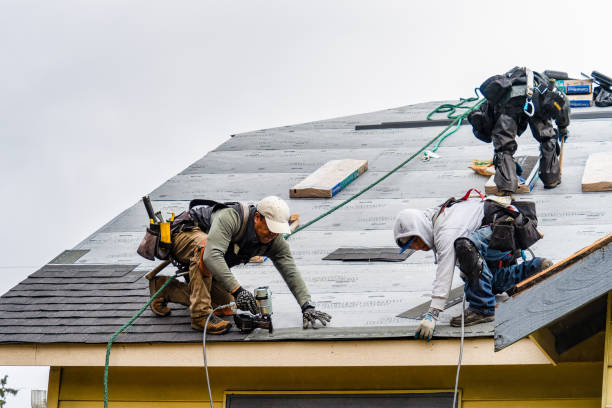 Professional Roofing technician working in Albion, MI